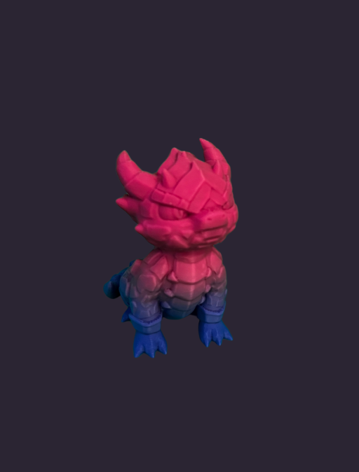 Kleiner 3D-gedruckter Drache "Rocky" – treue PLA-Dekofigur mit Fels-Charakter