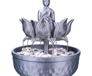 Buddha Lotus Tischbrunnen – Zen Deko aus dem 3D-Drucker (ohne Pumpe)