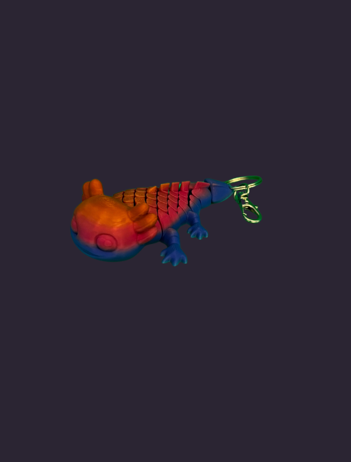 Ashley der Axolotl – 3D-gedrucktes PLA-Figur mit Farbverlauf + Schlüsselanhänger – Bild 4