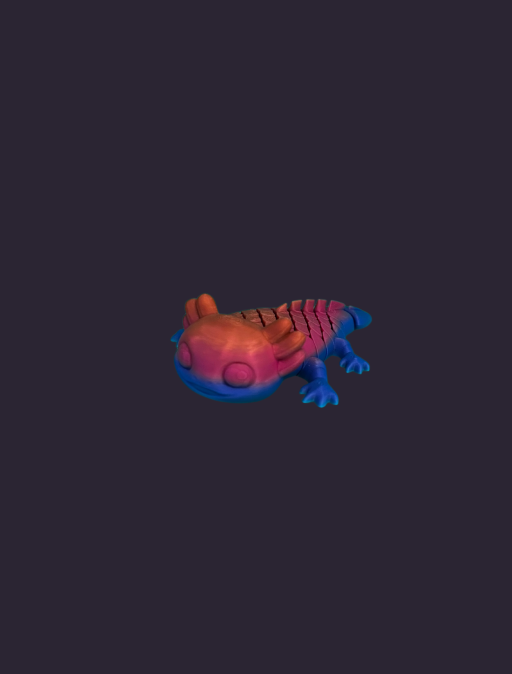 Ashley der Axolotl – 3D-gedrucktes PLA-Figur mit Farbverlauf + Schlüsselanhänger – Bild 2