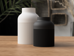Moderne Hiku Vasen – 3D-gedruckt im Japandi-Stil aus PLA (2 Größen)