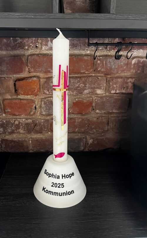 Personalisierbarer Kommunion-Kerzenhalter – 3D-gedruckt aus PLA