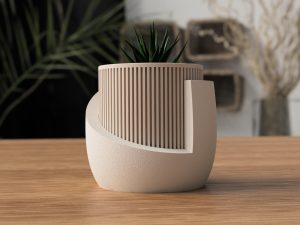 Moderner Japandi Pflanztopf, Design-Pflanztopf im Japandi-Stil – Modern trifft Zen