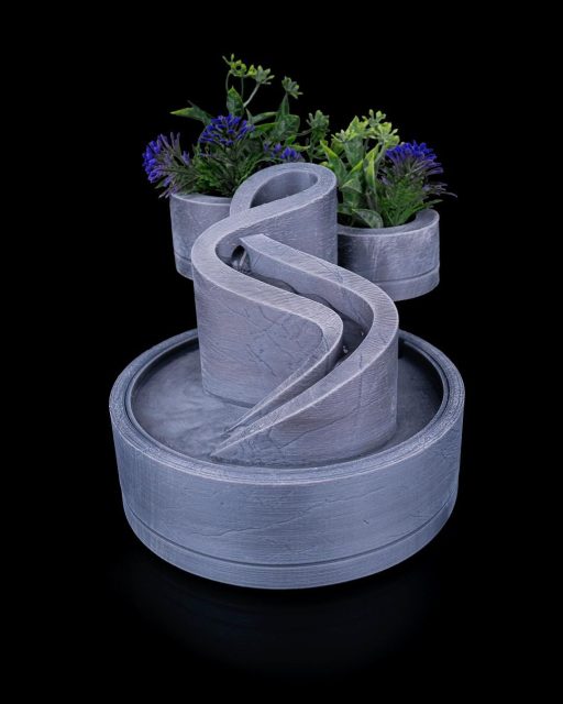 Zen Tischbrunnen mit Pflanzgefäß – 3D-gedruckter Indoor Wasserbrunnen ohne Pumpe – Deko für Zuhause & Büro – Bild 3
