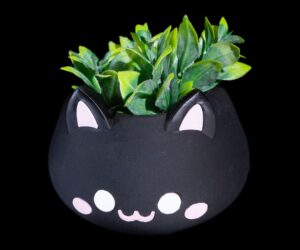 Cute Cat Planter 3D Druck | Katzen Blumentopf FDM 100x100x72 mm | Niedlicher Pflanztopf für Sukkulenten & Deko