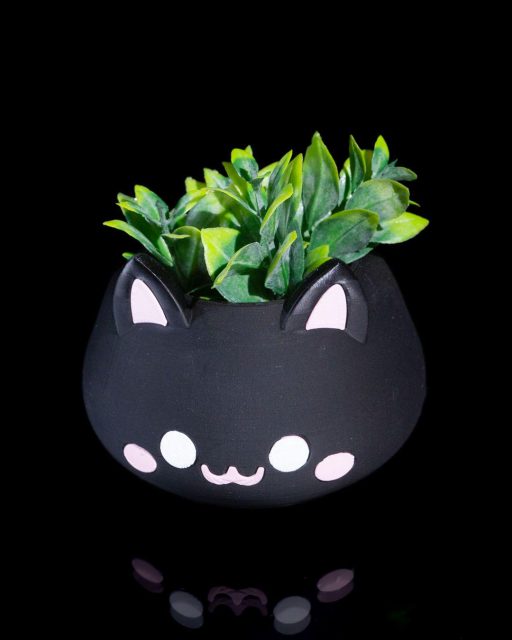 Cute Cat Planter 3D Druck | Katzen Blumentopf FDM 100x100x72 mm | Niedlicher Pflanztopf für Sukkulenten & Deko