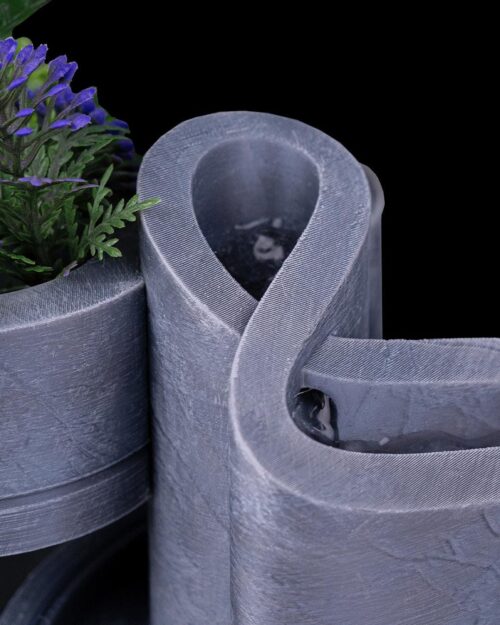 Zen Tischbrunnen mit Pflanzgefäß – 3D-gedruckter Indoor Wasserbrunnen ohne Pumpe – Deko für Zuhause & Büro