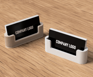 Moderner Visitenkartenhalter – Japandi gerillt oder glatt – Für Karten bis 92 mm