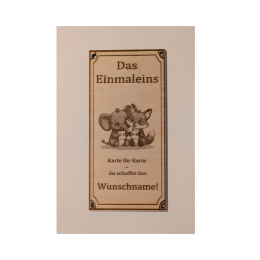 Einmaleins Holztafeln – Lernkarten mit Cartoons