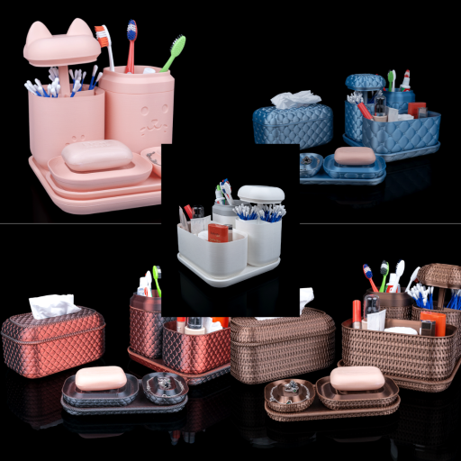 Bath Mood – Clean Kitty Kit | Verspieltes 3D-gedrucktes Badezimmer-Set mit Katzencharme