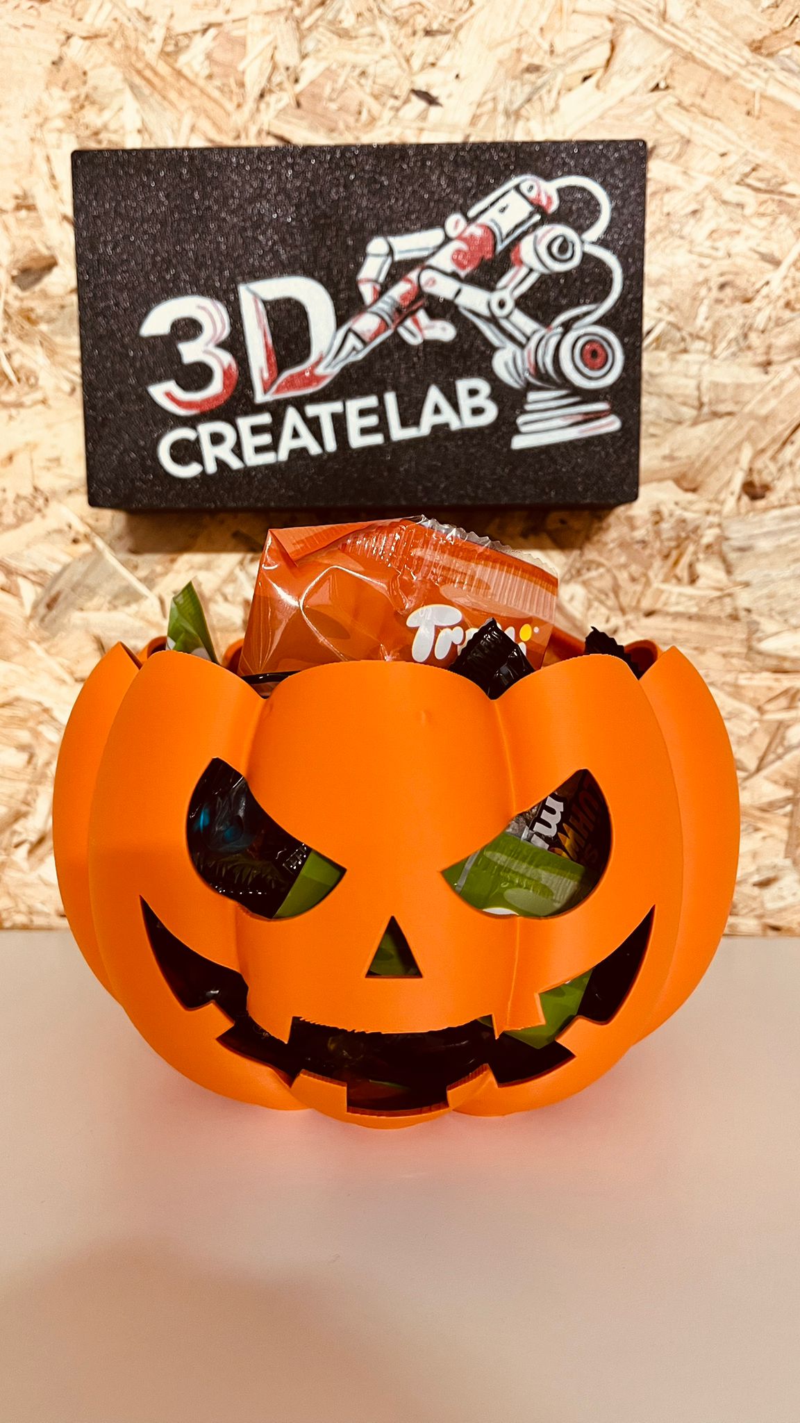 Halloween Kürbiskopf – Offene Schale für Süßigkeiten oder LED-Teelicht-Deko – Bild 5