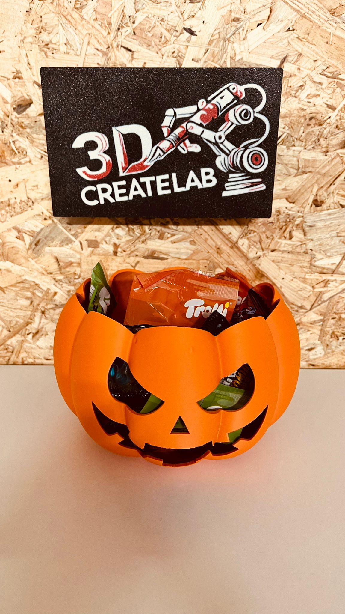 Halloween Kürbiskopf – Offene Schale für Süßigkeiten oder LED-Teelicht-Deko – Bild 4