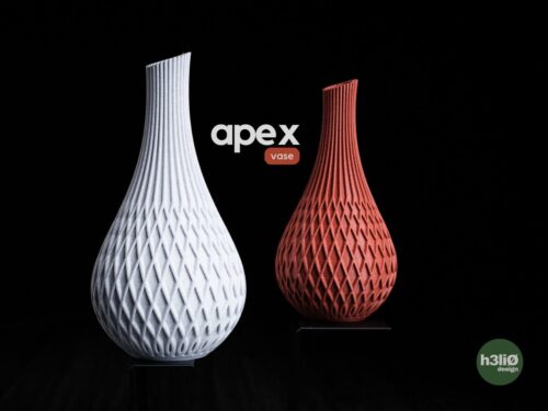 Apex Vase – 3D-gedruckte minimalistische Design-Vase mit Facetten & Rillenstruktur
