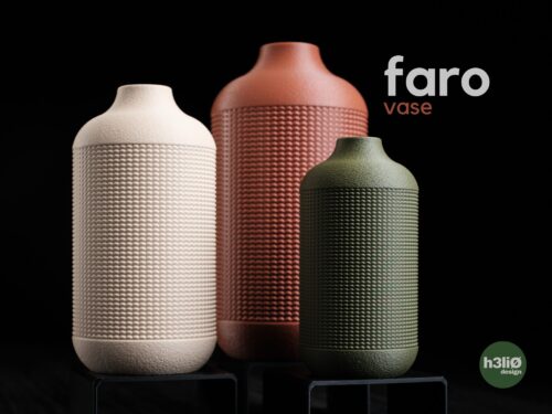 Faro Vase &ndash; 3D-gedruckte Designer-Vase mit Wellen-Textur und samtiger Oberfl&auml;che