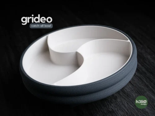 Grideo – Runde Ablageschale – Organizer mit 3 Fächern (3D Druck)