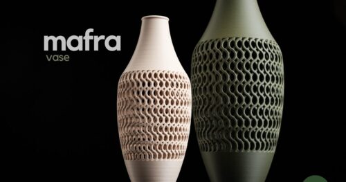 Mafra Vase – 3D-gedruckte Designer-Vase mit filigranem Hohlmuster (modern & minimalistisch)