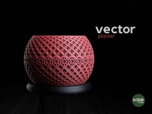 Vector Planter (3D Druck) – minimalistischer Blumentopf mit geometrischem Muster inkl. Tropfschale
