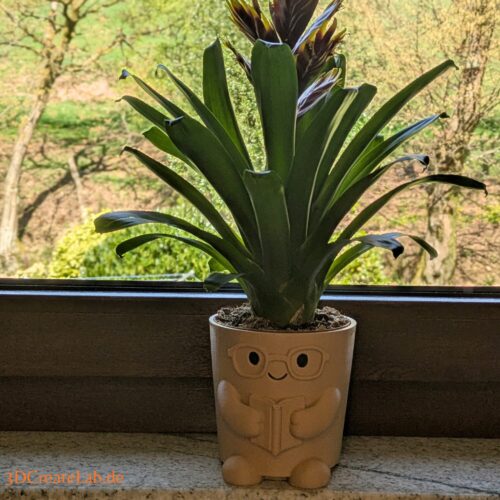 Cute Face Planter – Blumentopf mit Brille und Buch