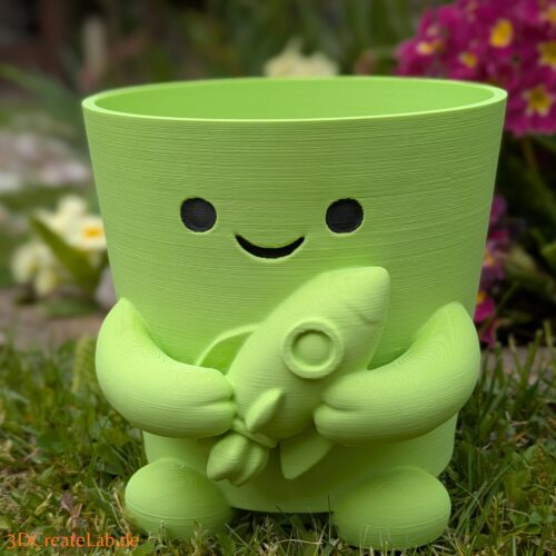 Cute Face Planter – Blumentopf mit Rakete